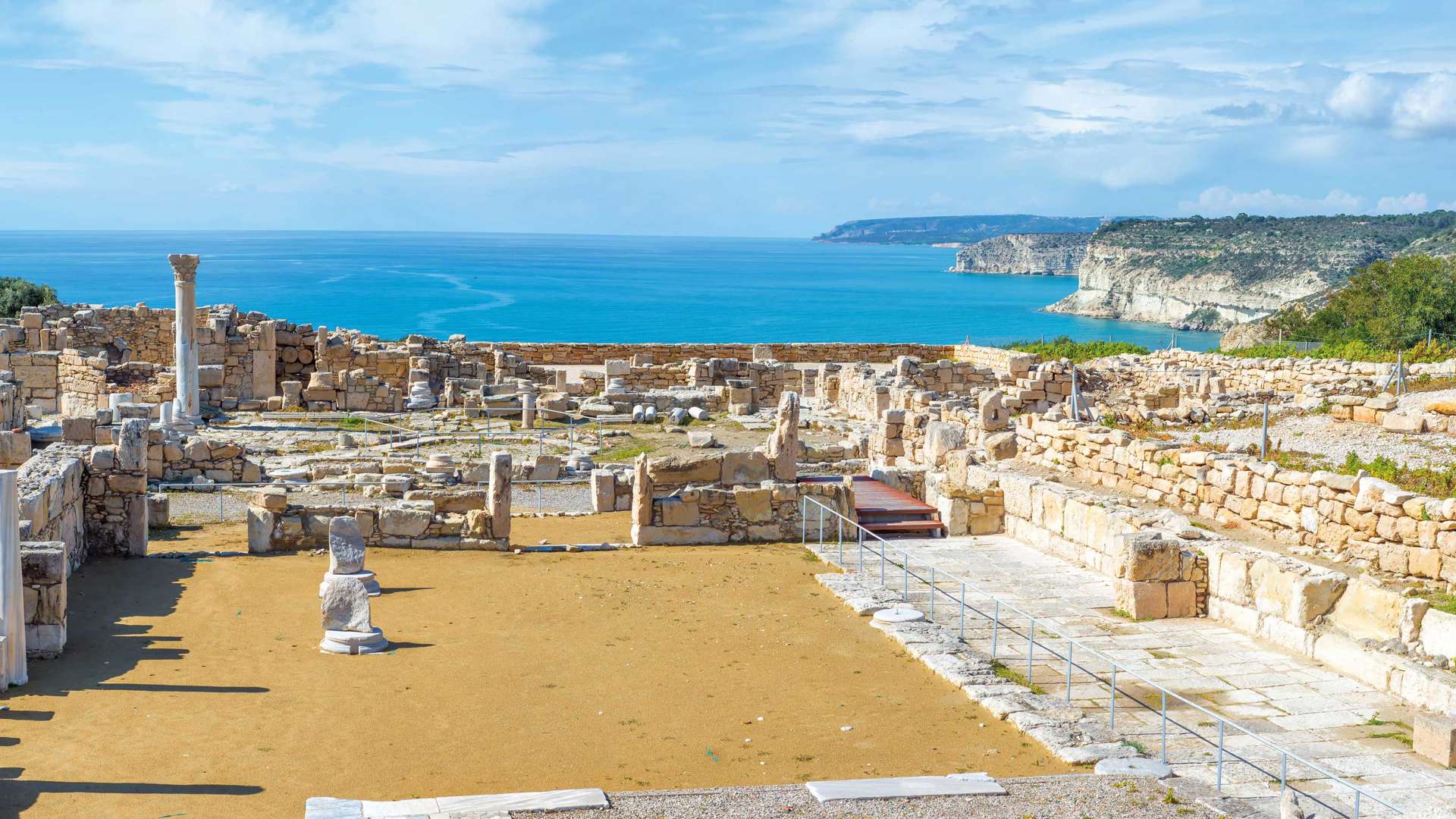 Curium Limassol, Panoramic View Of Kourion Archaeological Site, Limassol, Cyprus