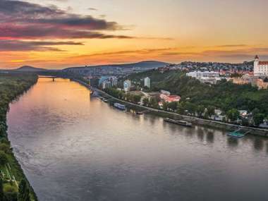 Castle Of Bratislava On The Right Bank Of Danube River, Slovakia