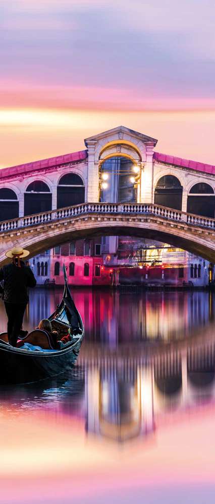 Gondola Near Rialto Bridge, Venice, Italy