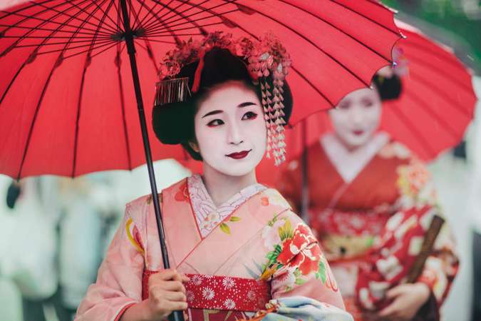 Maiko Girls Geisha Apprentices, Kyoto, Japan