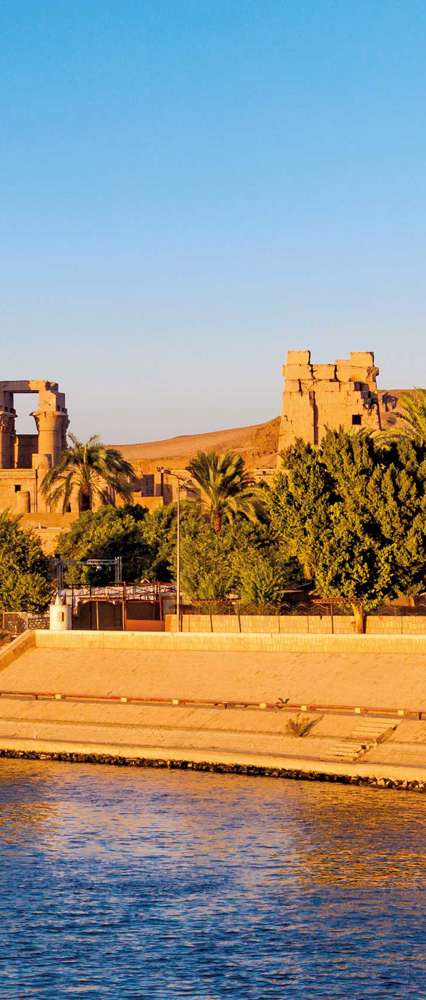 Kom Ombo Temple,  At Sunset On The Nile, Egypt