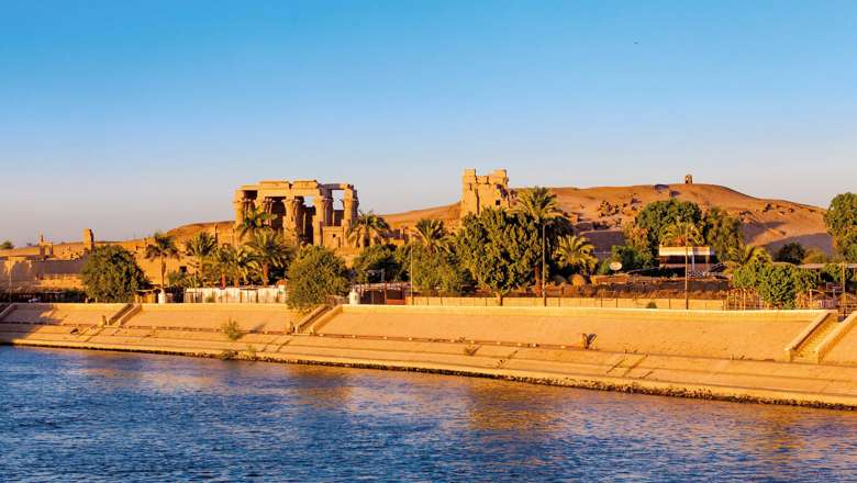 Kom Ombo Temple,  At Sunset On The Nile, Egypt