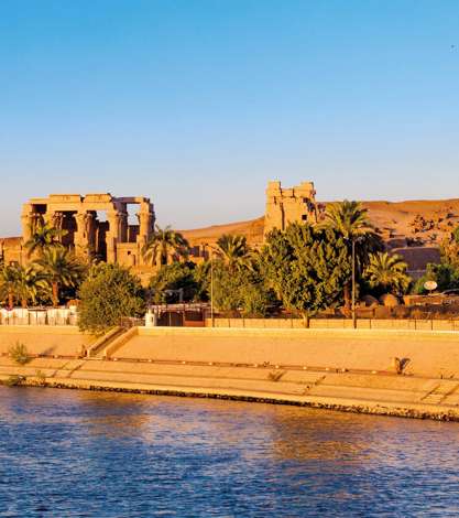 Kom Ombo Temple,  At Sunset On The Nile, Egypt