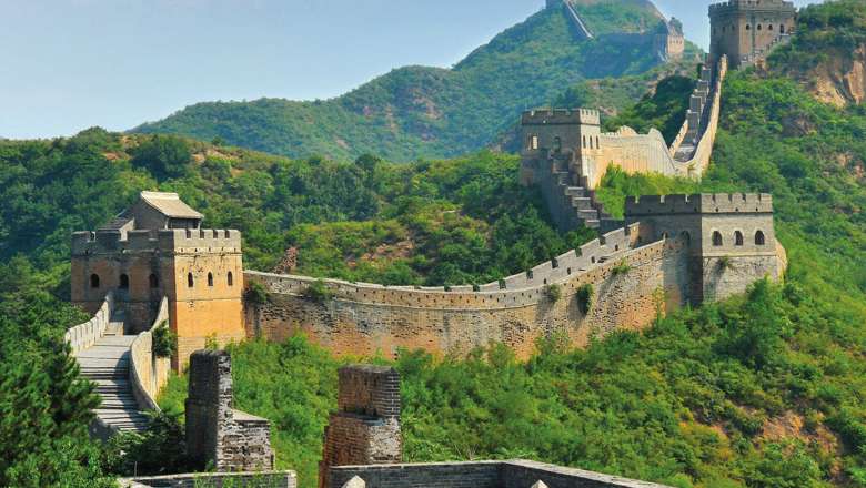 Great Wall Of China In Summer With Beautiful Sky