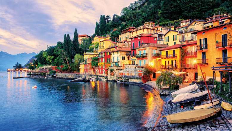 Menaggio Old Town On Lake Como, Milan, Italy