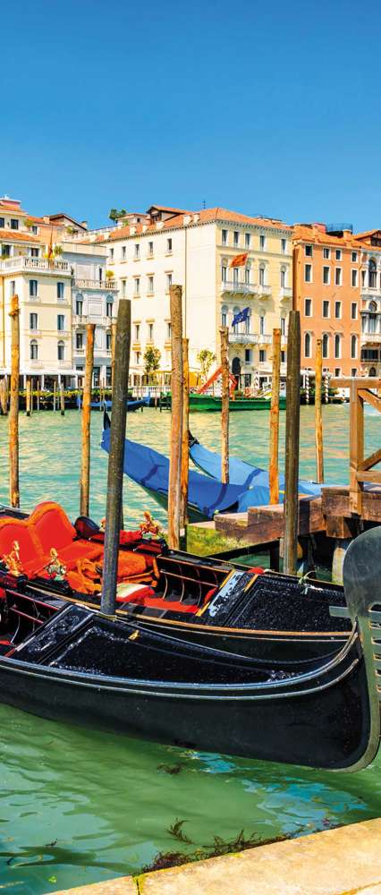 Gondolas On The Grand Canal, Venice, Italy