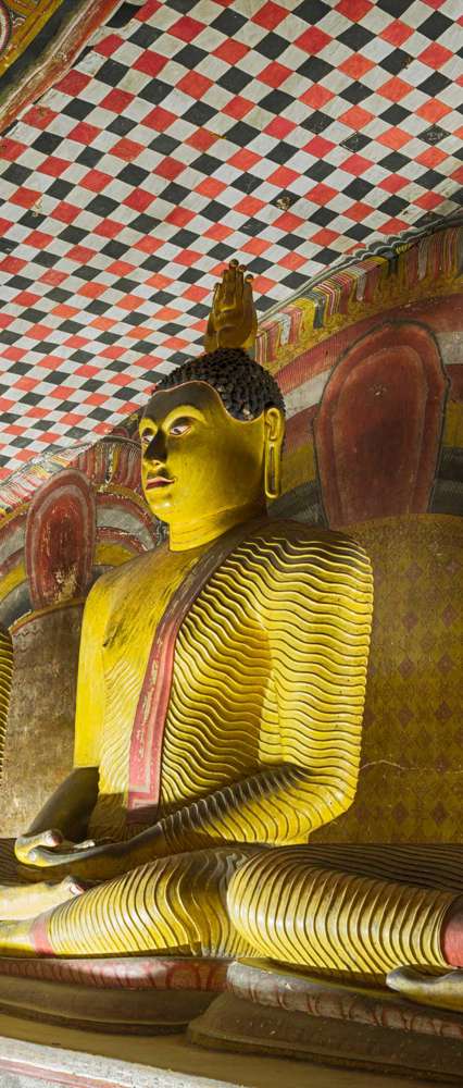 Ancient Buddha Statues In Dambulla Cave Temple, Sri Lanka