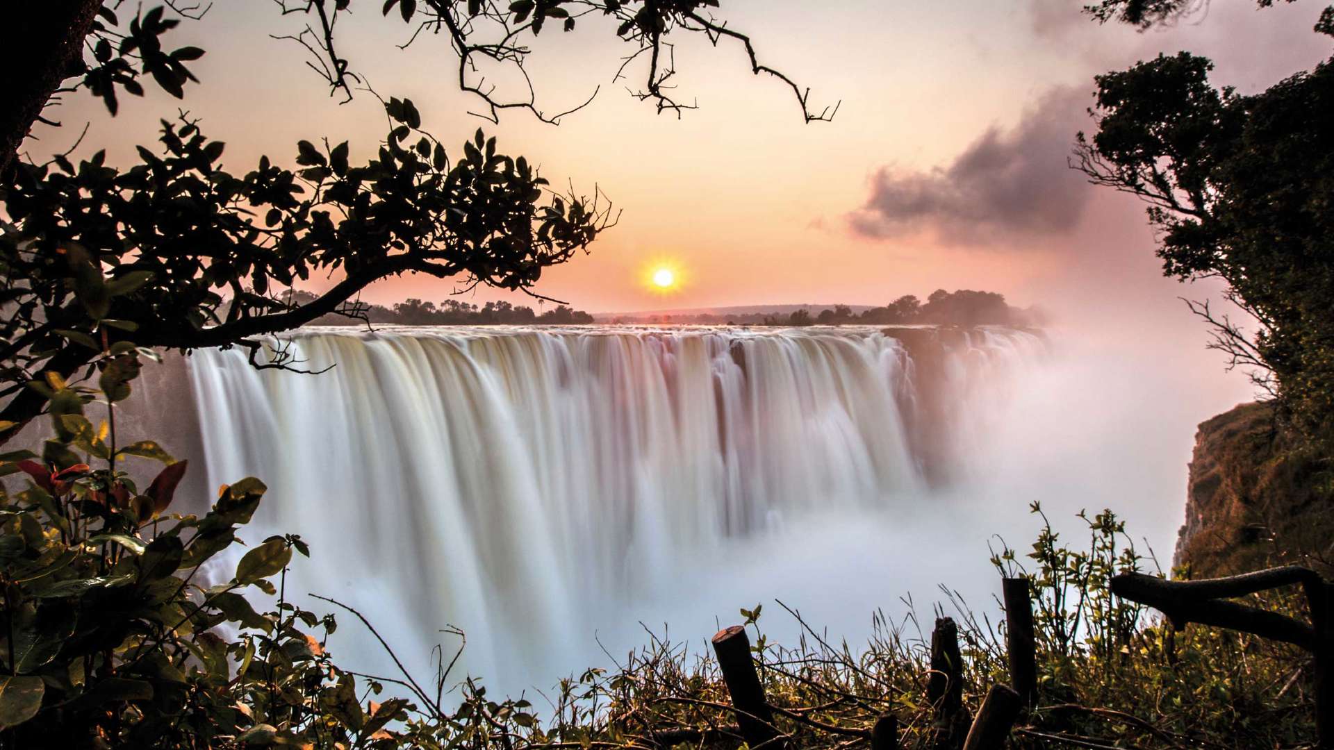 Victoria Falls at sunrise, Zimbabwe and Zambia