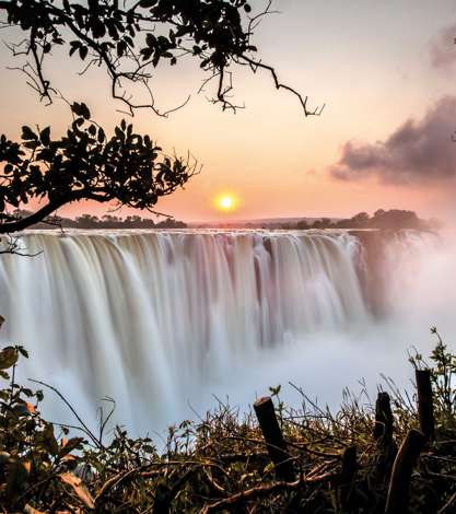 Victoria Falls at sunrise, Zimbabwe and Zambia