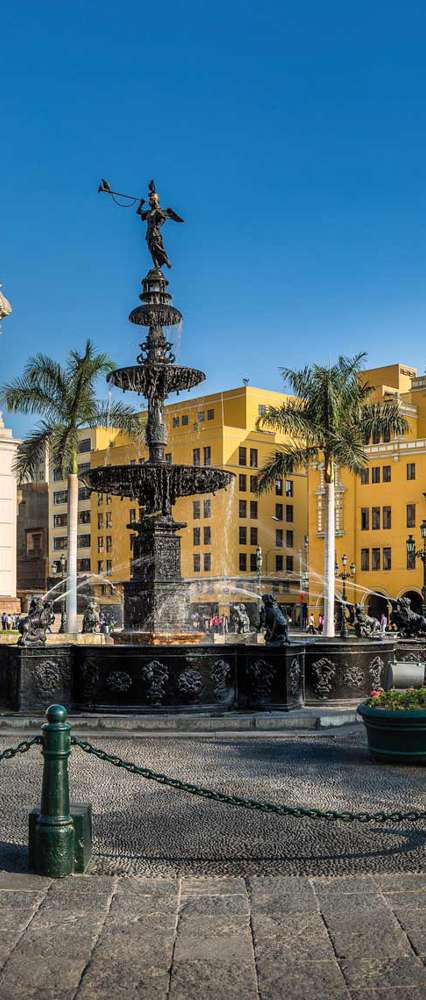 Panoramic View Of Lima Main Square and Cathedral Church, Lima, Peru