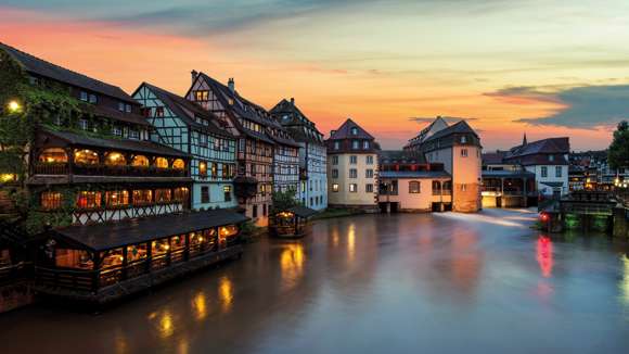 River at Sunset, Strasbourg, France 