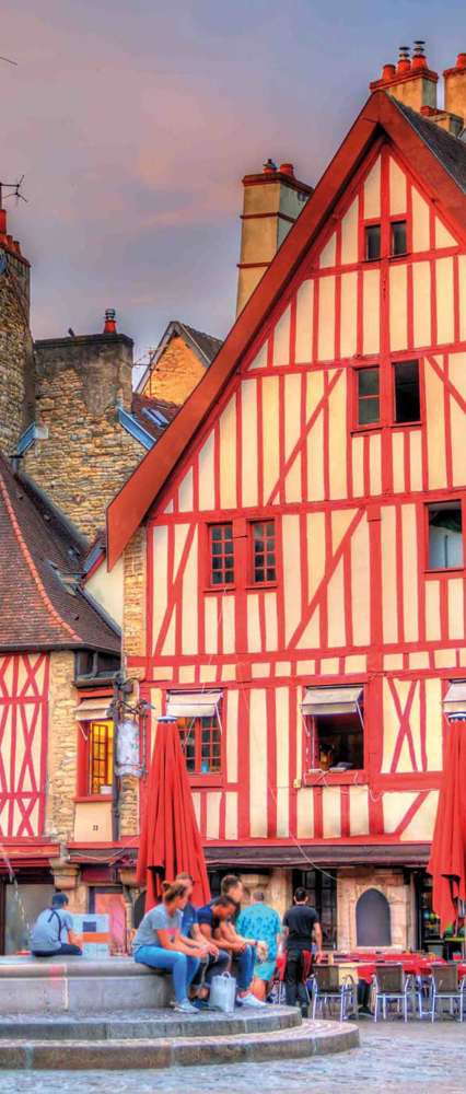 Traditional Buildings In The Old Town Of Dijon, Burgundy, France