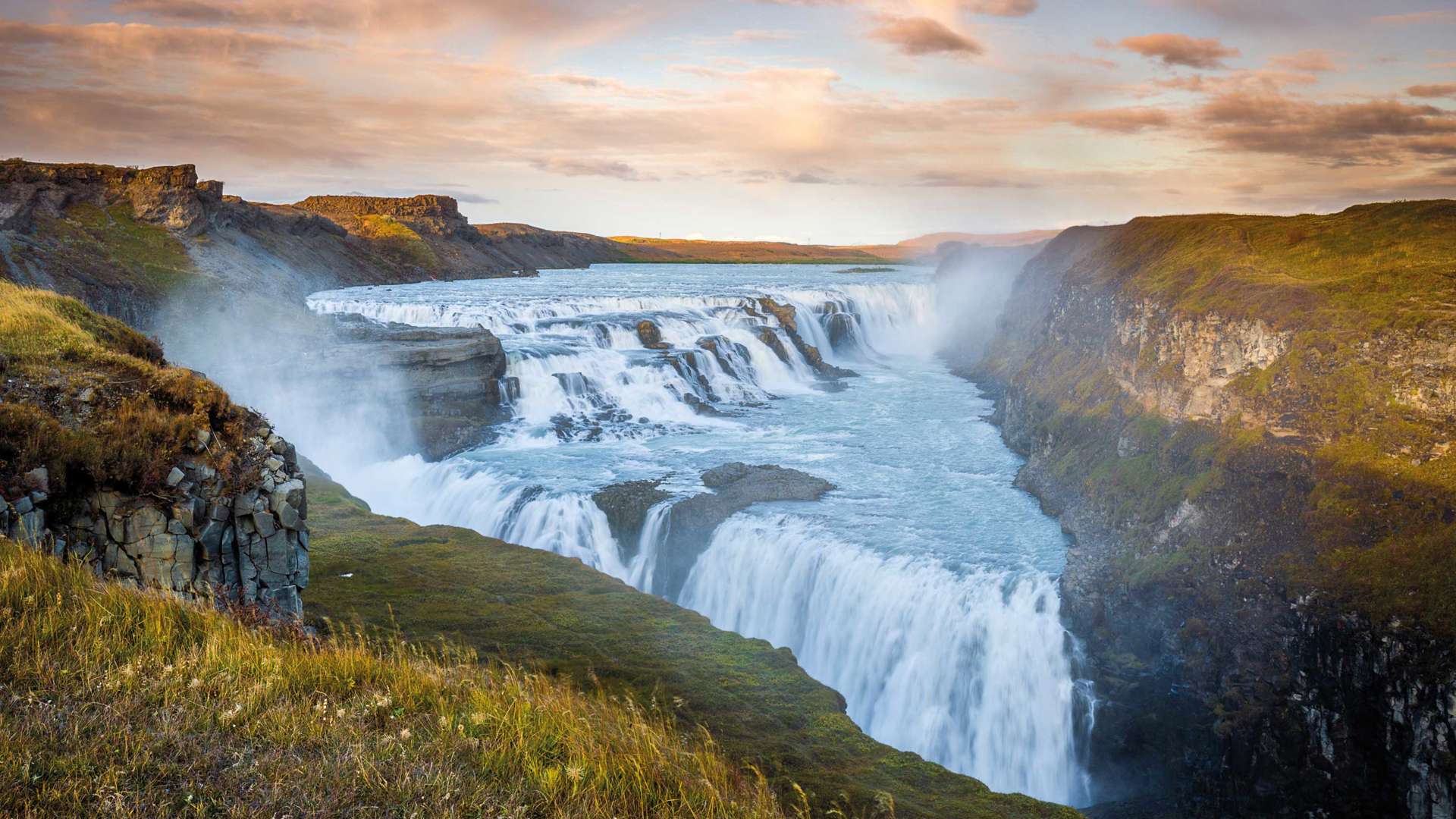 Gullfoss Waterfall In Iceland