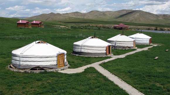 Steppe Nomads Camp, Gun Galuut, Mongolia, Exterior Tents