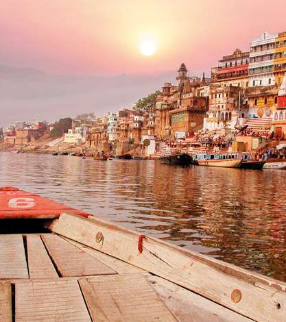 Sunset River Bank On The Ganges, India