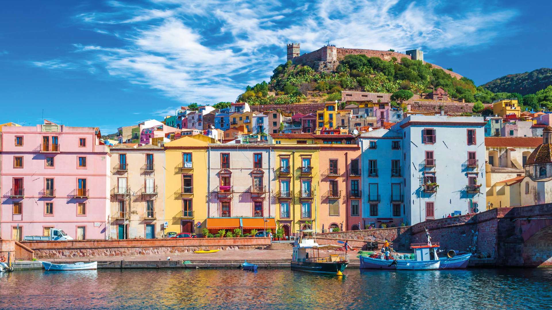 Old Village River Temo, Bosa, Sardinia, Italy