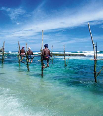 Local Men Fishing In Traditional Way, Sri Lanka