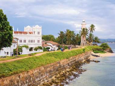 View On The Walls Lightower And The Mosque Of Sea Fortress In Galle, Sri Lanka