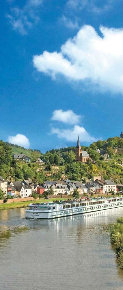 Boat passing Moselle, France