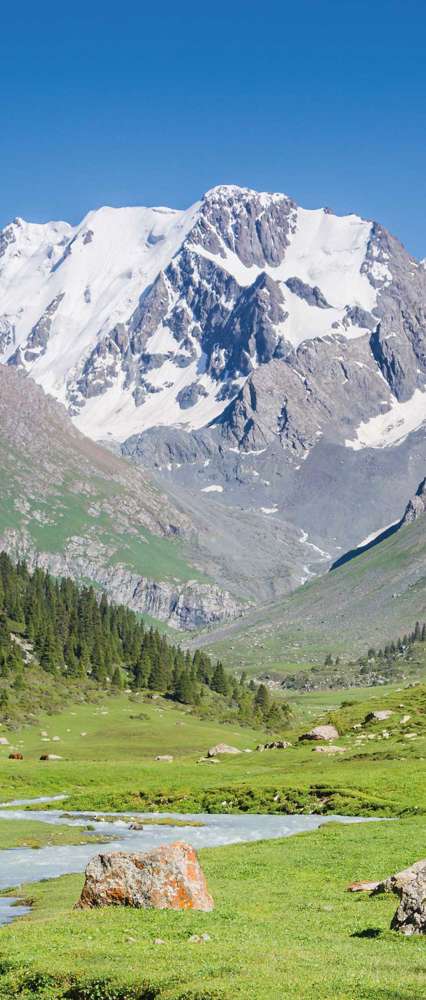 Karakol Alatau Plateau In Tian Shan Mountains, Kyrgyzstan