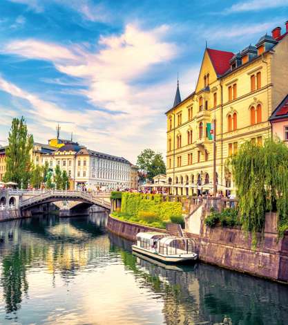 Ljubljanica River Canal, Ljubljana Old Town, Slovenia