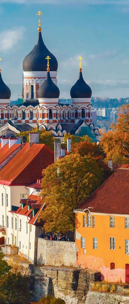 Toompea Hill With Tower, Pikk Hermann And Russian Orthodox Alexander Nevsky Cathedral, Tallinn, Estonia