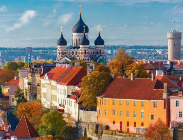 Toompea Hill With Tower, Pikk Hermann And Russian Orthodox Alexander Nevsky Cathedral, Tallinn, Estonia