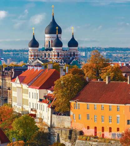 Toompea Hill With Tower, Pikk Hermann And Russian Orthodox Alexander Nevsky Cathedral, Tallinn, Estonia