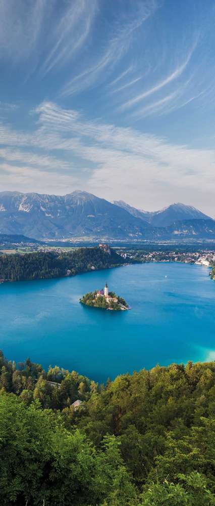 Aerial View of Bled, Slovenia 