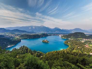 Aerial View of Bled, Slovenia 