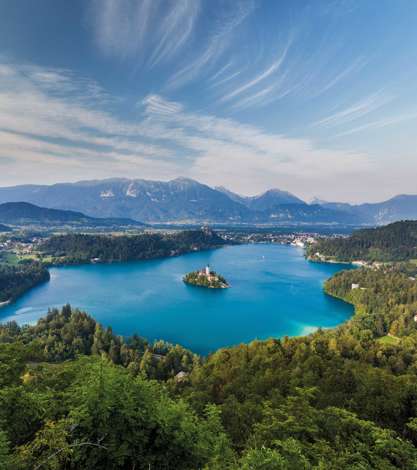 Aerial View of Bled, Slovenia 