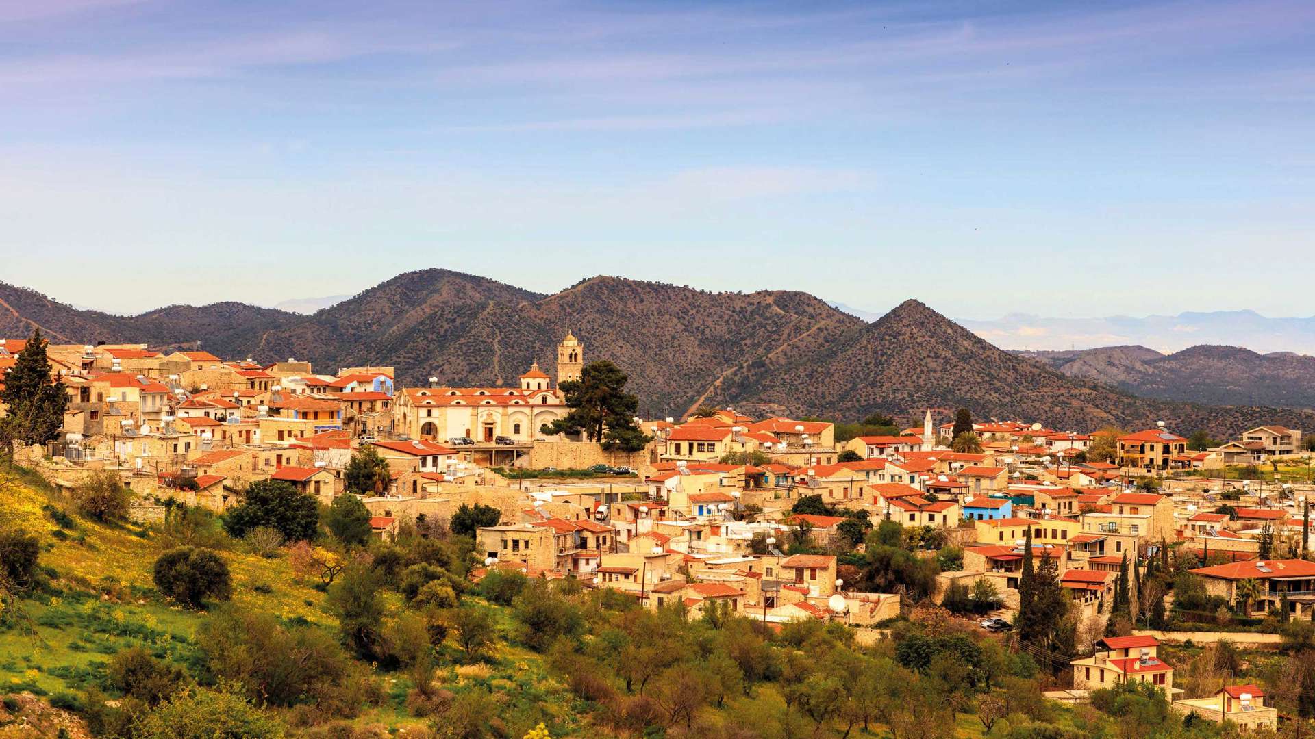 Village In The Troodos Mountains, Cyprus