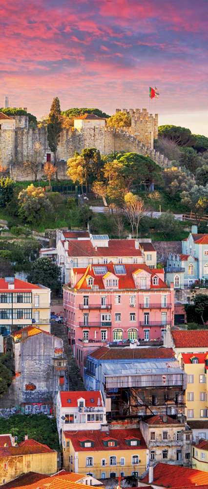 Lisbon Skyline With Sao Jorge Castle, Portugal