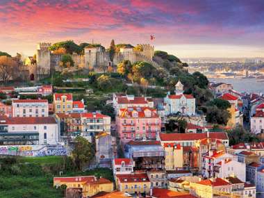 Lisbon Skyline With Sao Jorge Castle, Portugal