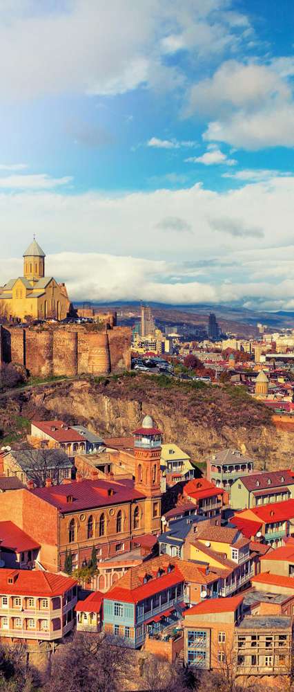 Panoramic View Of Tbilisi At Sunset, Georgia