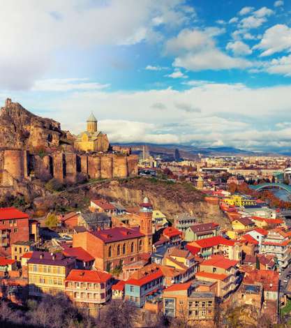 Panoramic View Of Tbilisi At Sunset, Georgia