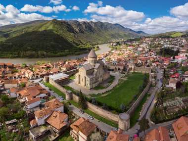 Svetitskhoveli Georgian Cathedral In Mtskheta, Georgia