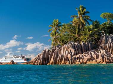 MY Pegasus Vessel, Next to an Island, Seychelles