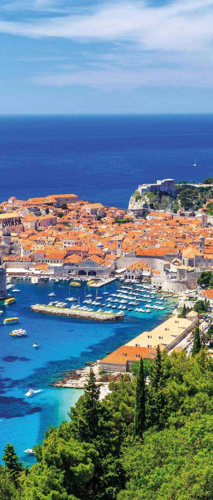 Panoramic View Of Old Town, Dubrovnik, Croatia 