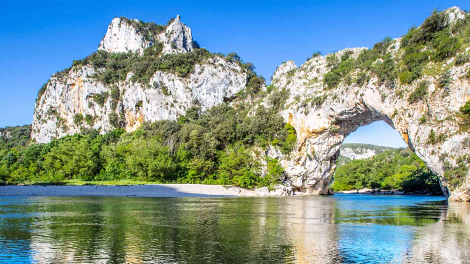 Natural Stone Bridge Pont D`Arc, Ardeche Region, France