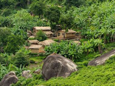 African Huts in Hills, Gurue, Mozambique